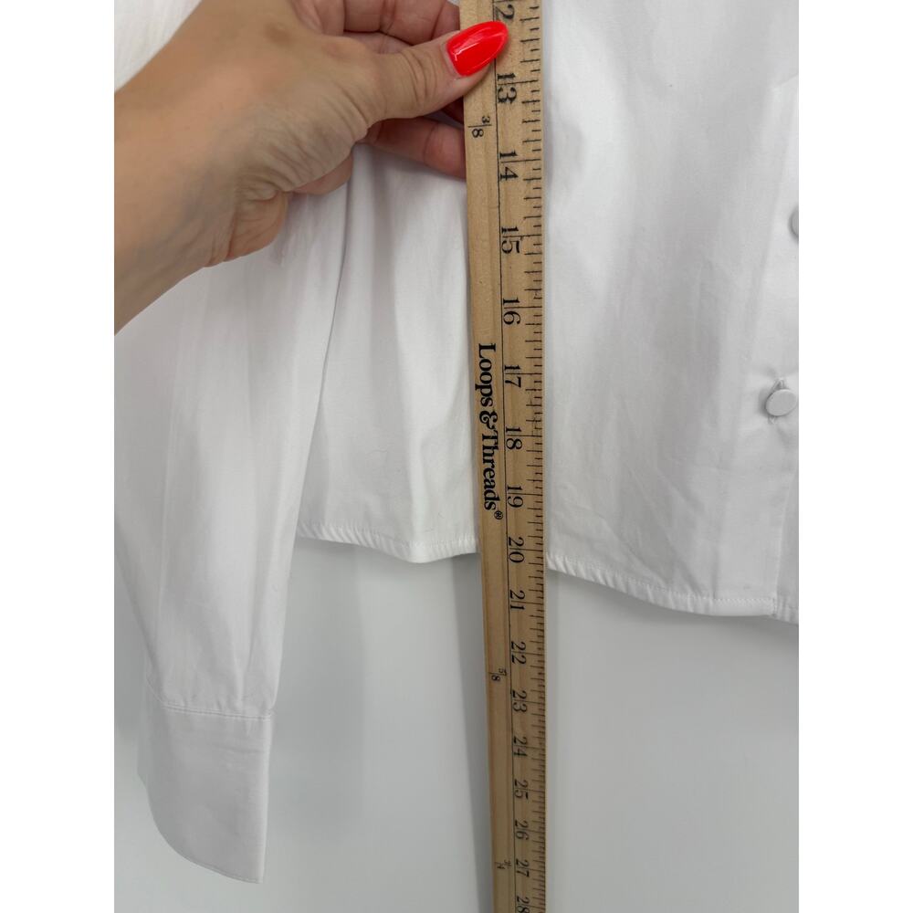Madewell Puff-Sleeve Button-Up Shirt White Cotton Blouse XS NWT - Picture 6 of 10